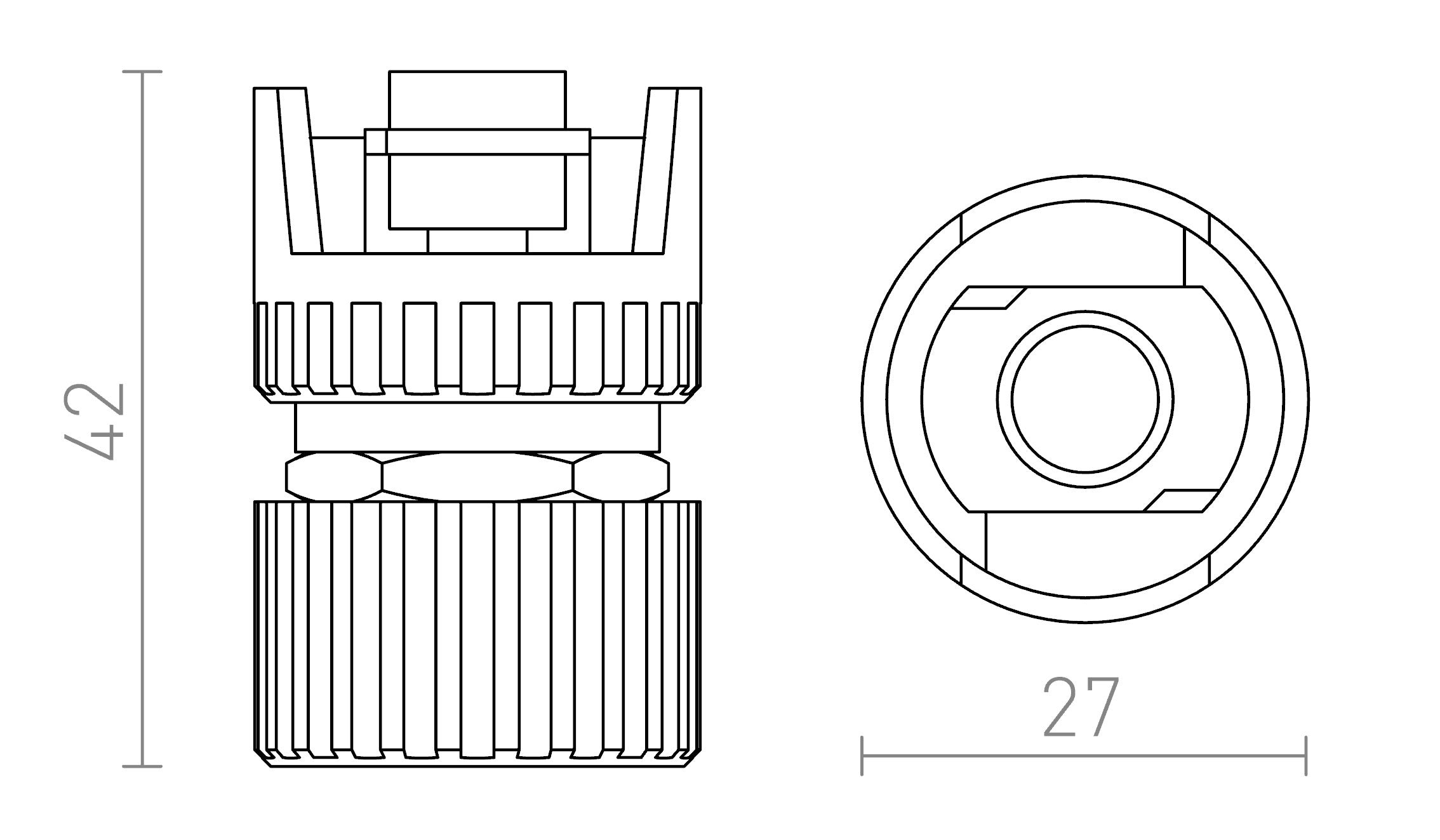 EUTRAC mehanski adapter - Product sketch