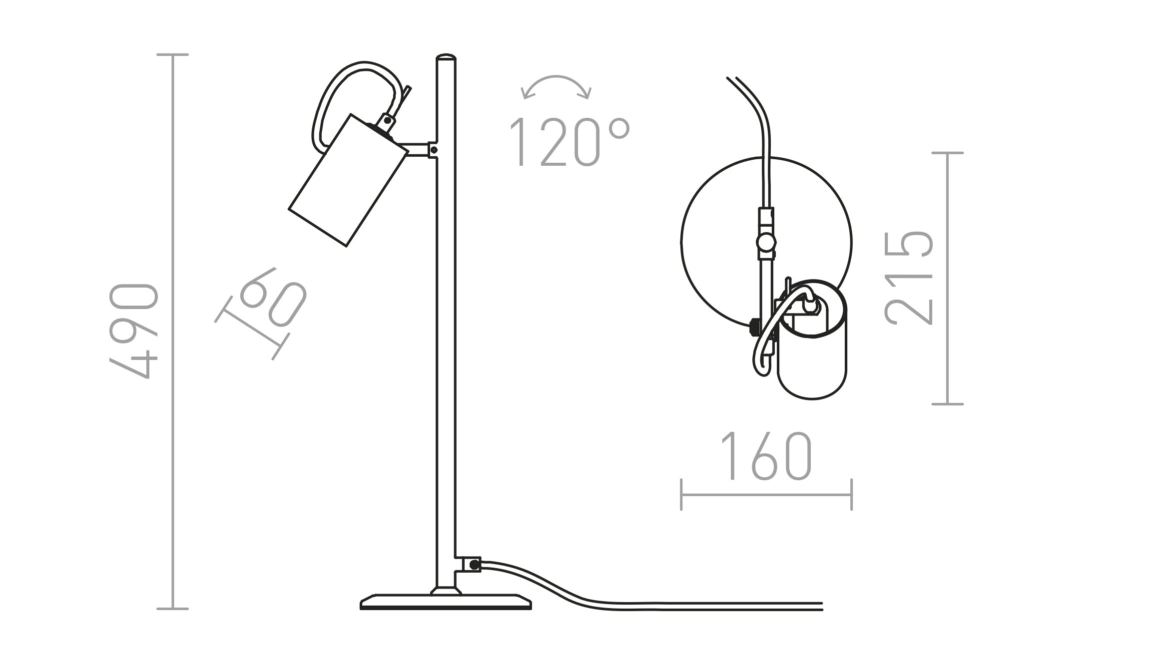 BUGSY da tavolo lampada - Product sketch