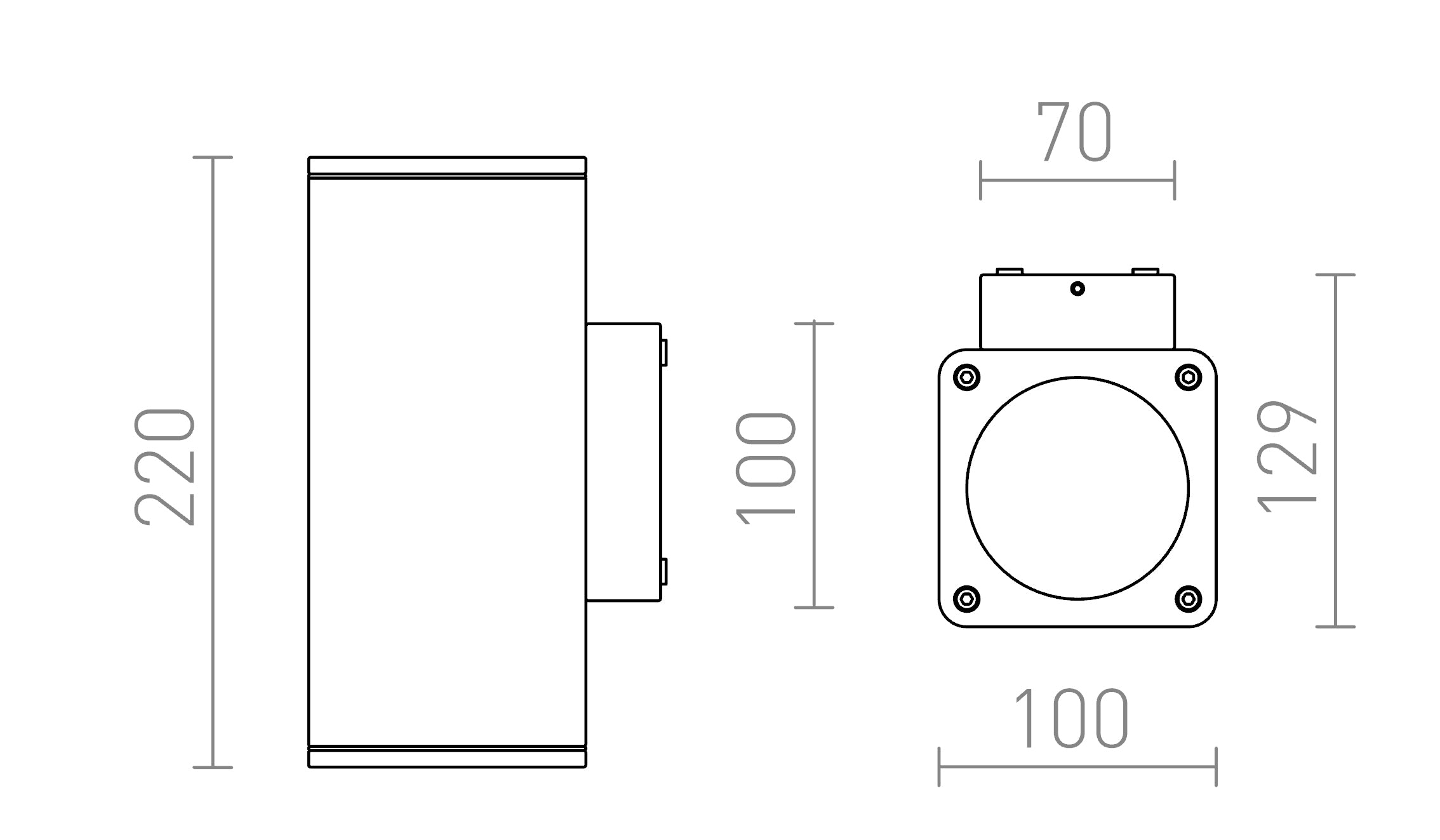 MIZZI SQ II wall lamp - Product sketch
