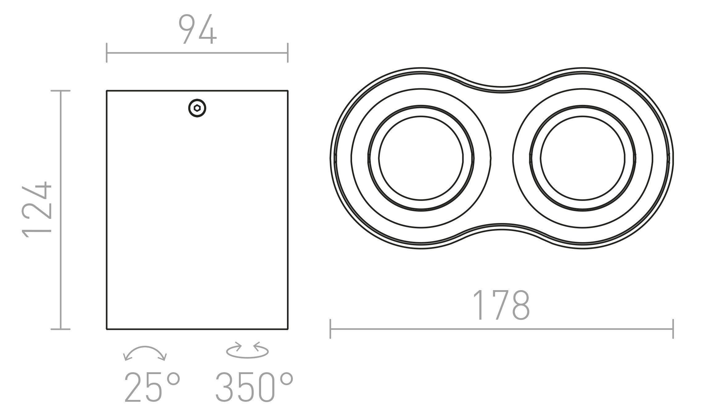 MILANO II οροφής λαμπτήρας - Product sketch