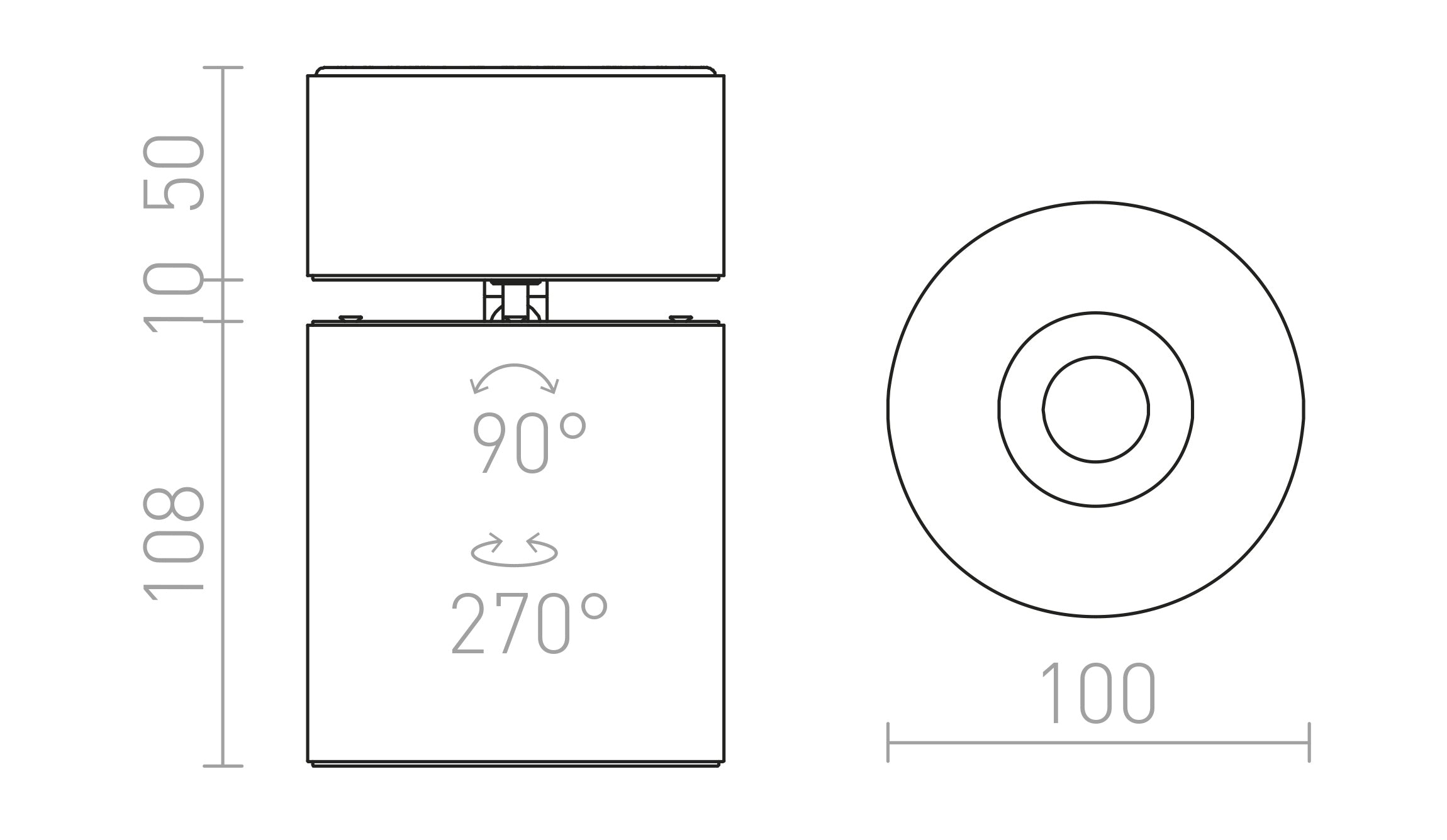 CONDU stropna lampa - Product sketch