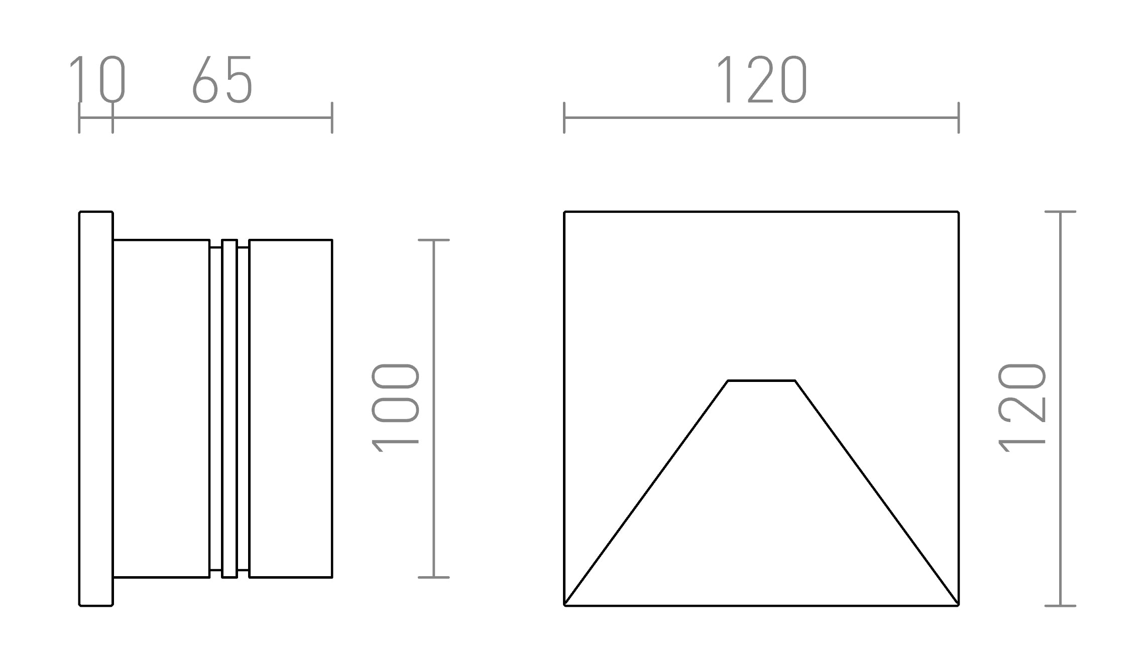 CRISPI vgradna lampa - Product sketch