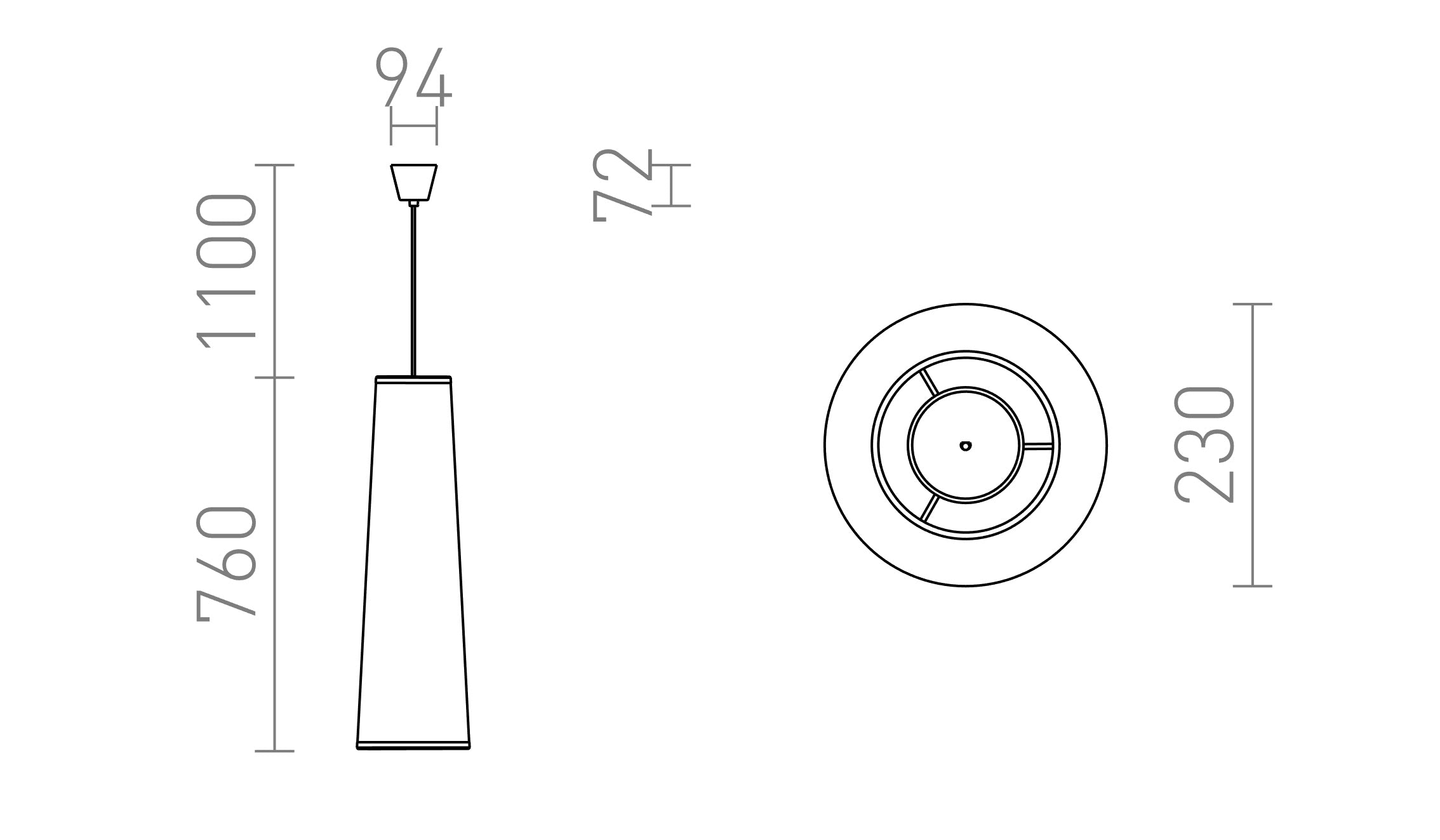 ESME 76 висяща лампа - Product sketch
