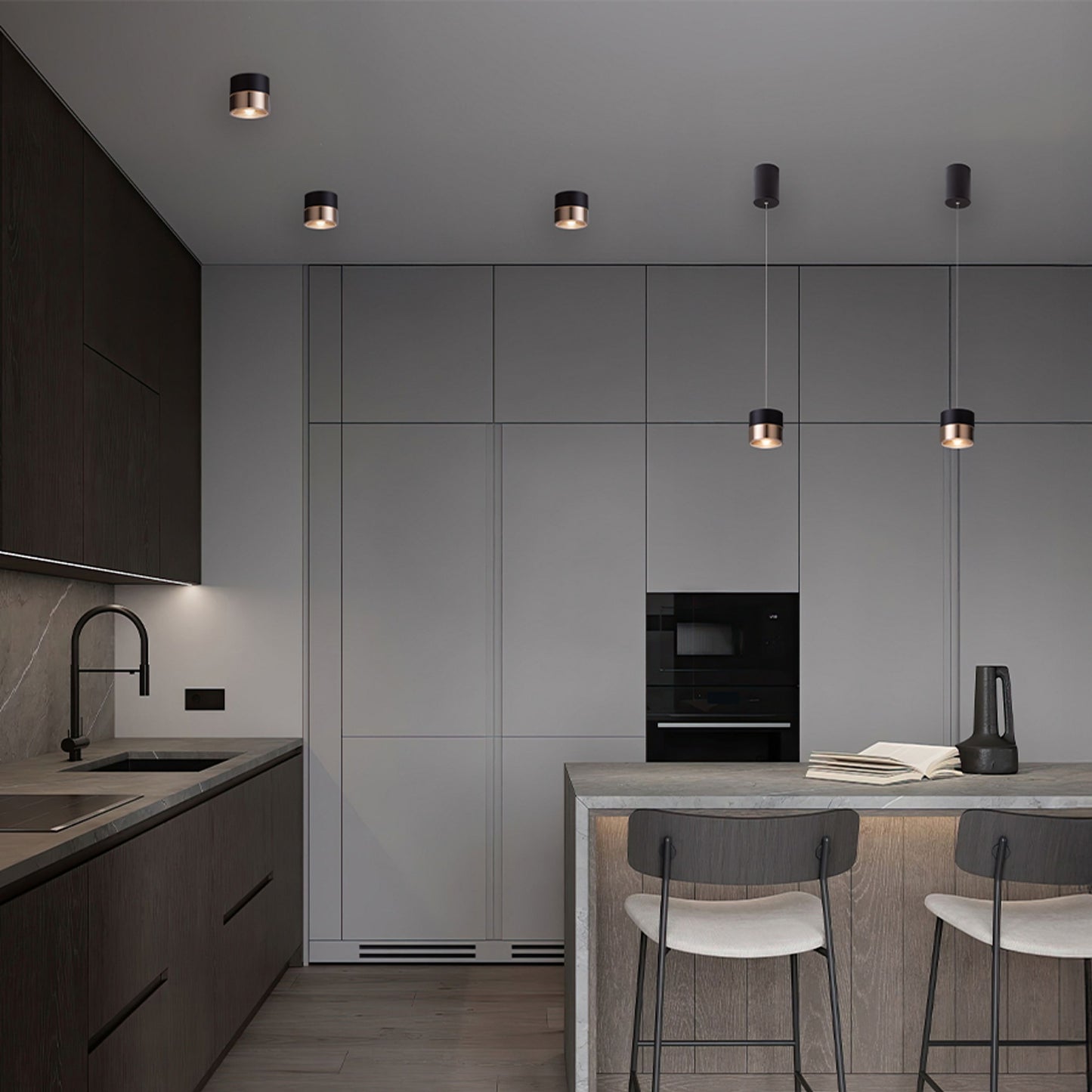 RENDL pendant lamp JUNIPER height adjustable pendant black/gold 230V LED 15W 30° 3000K R14219 4