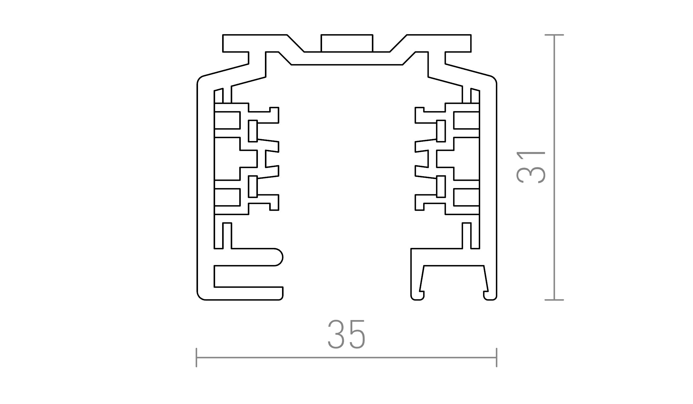 EUTRAC LIŠTA 1M - Product sketch