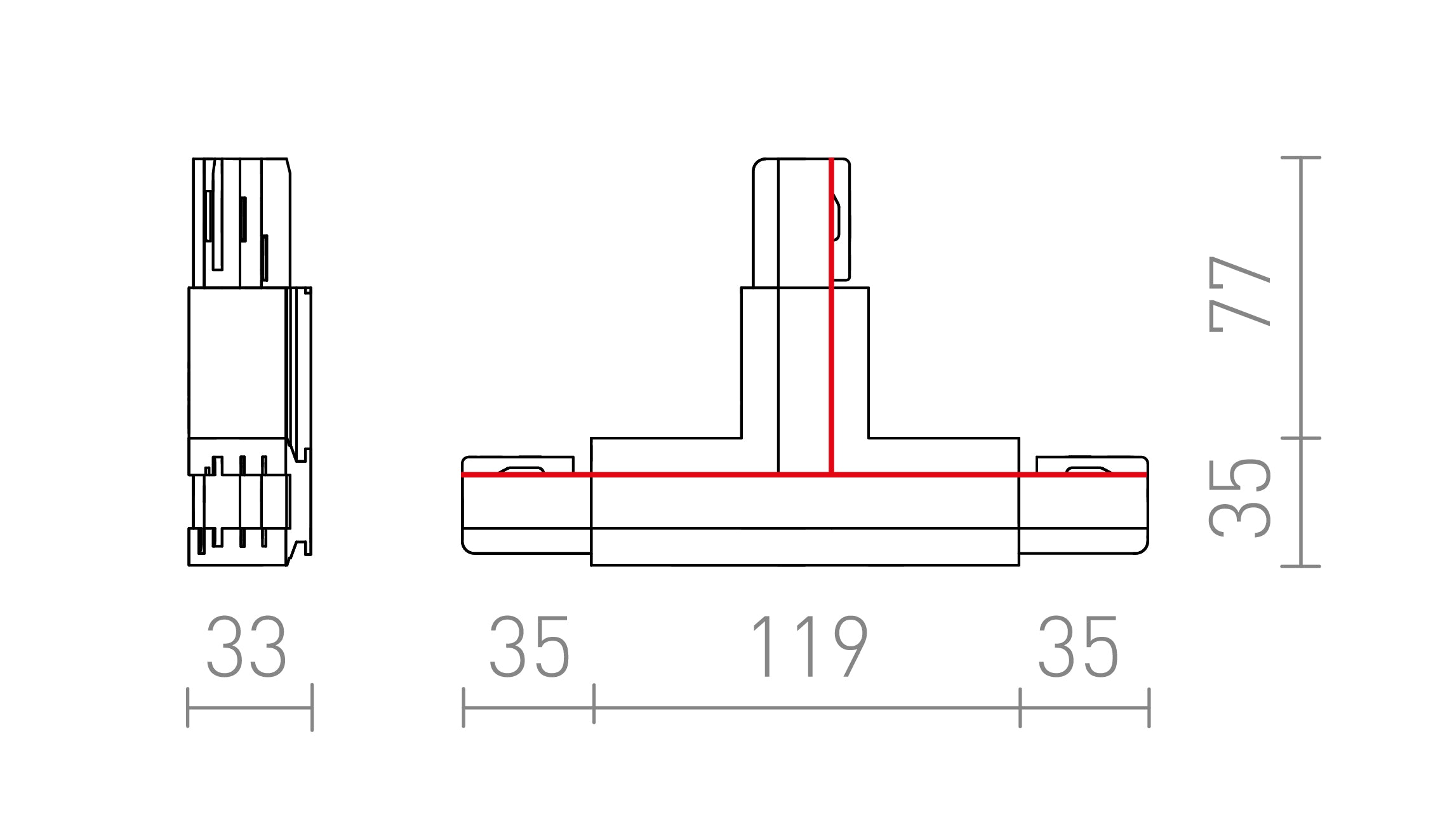 EUTRAC T SPOJ ĽAVÁ - Product sketch