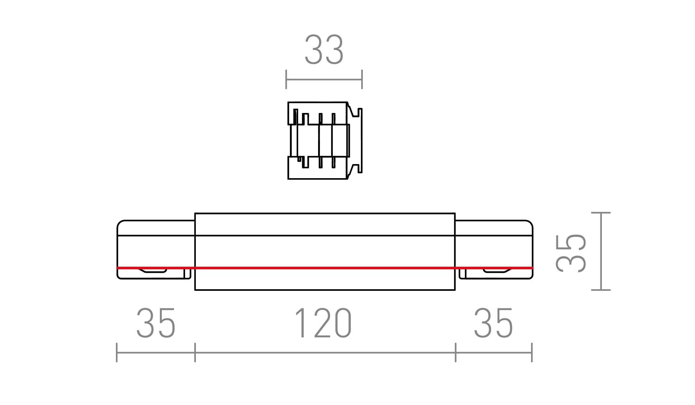 EUTRAC POZDĹŽNY SPOJ S NAPÁJANÍM - Product sketch