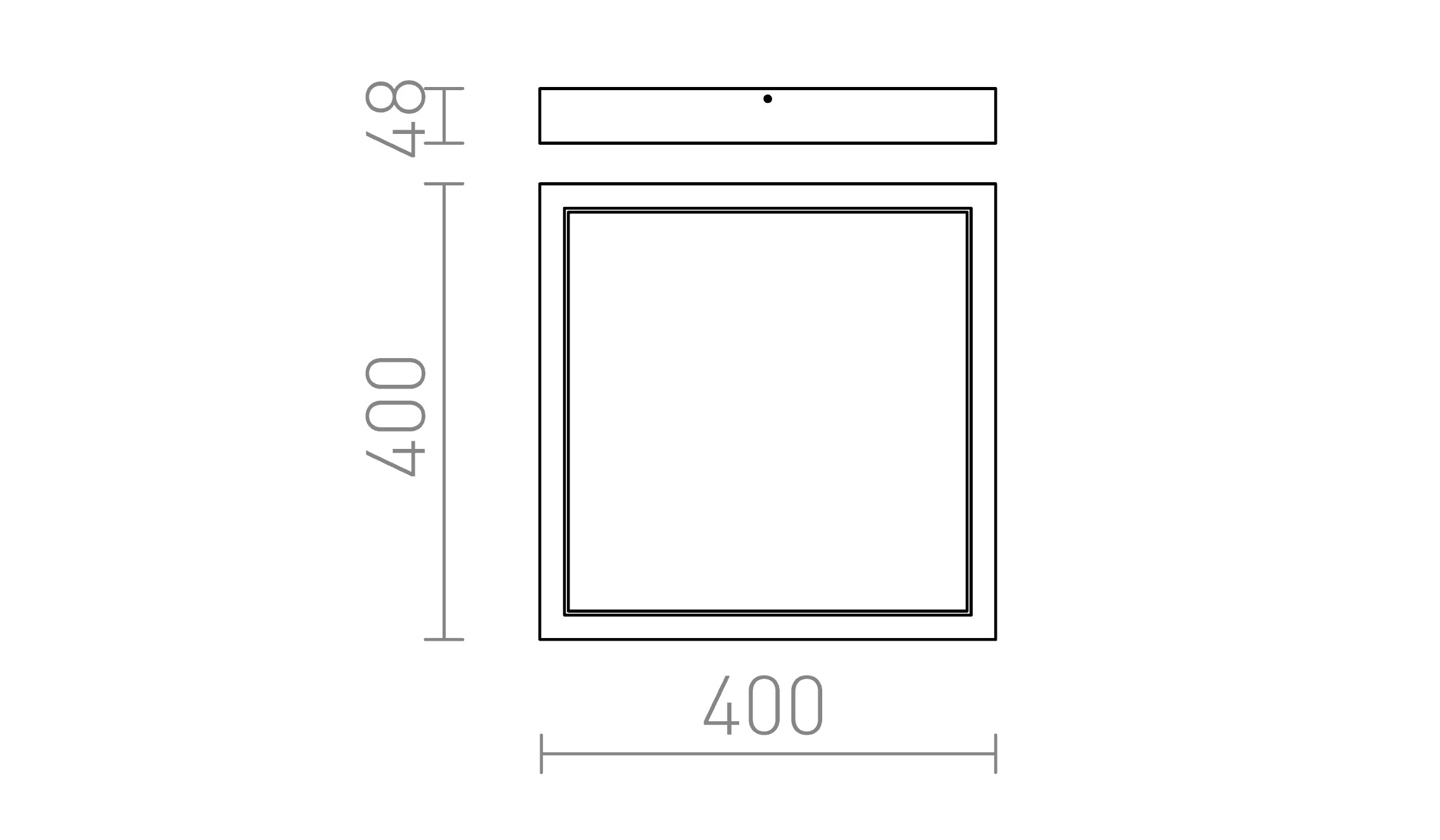 STRUCTURAL LED PRISADENÁ 40X40 - Product sketch