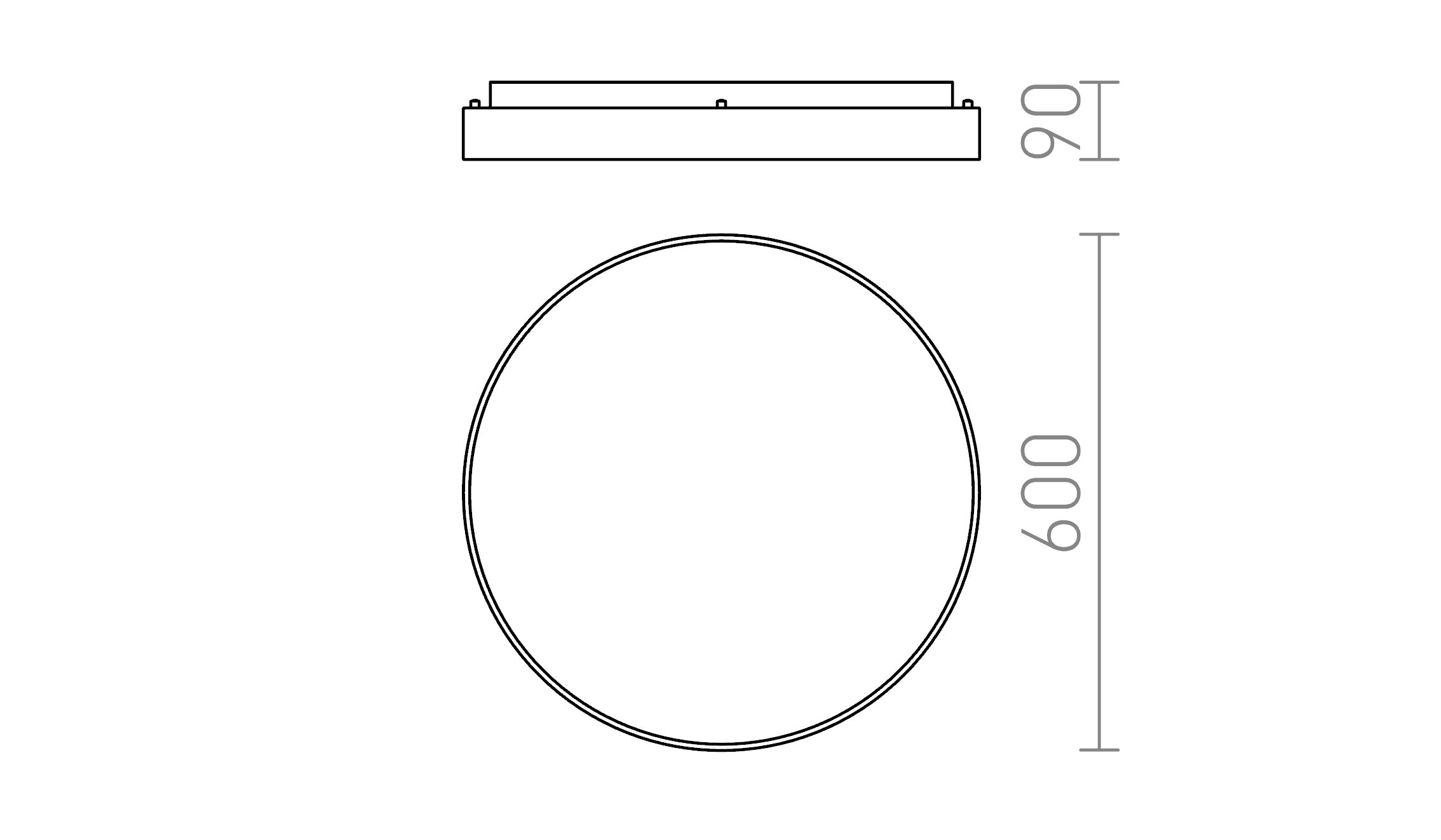 MENSA R 60 STROPNÁ - Product sketch