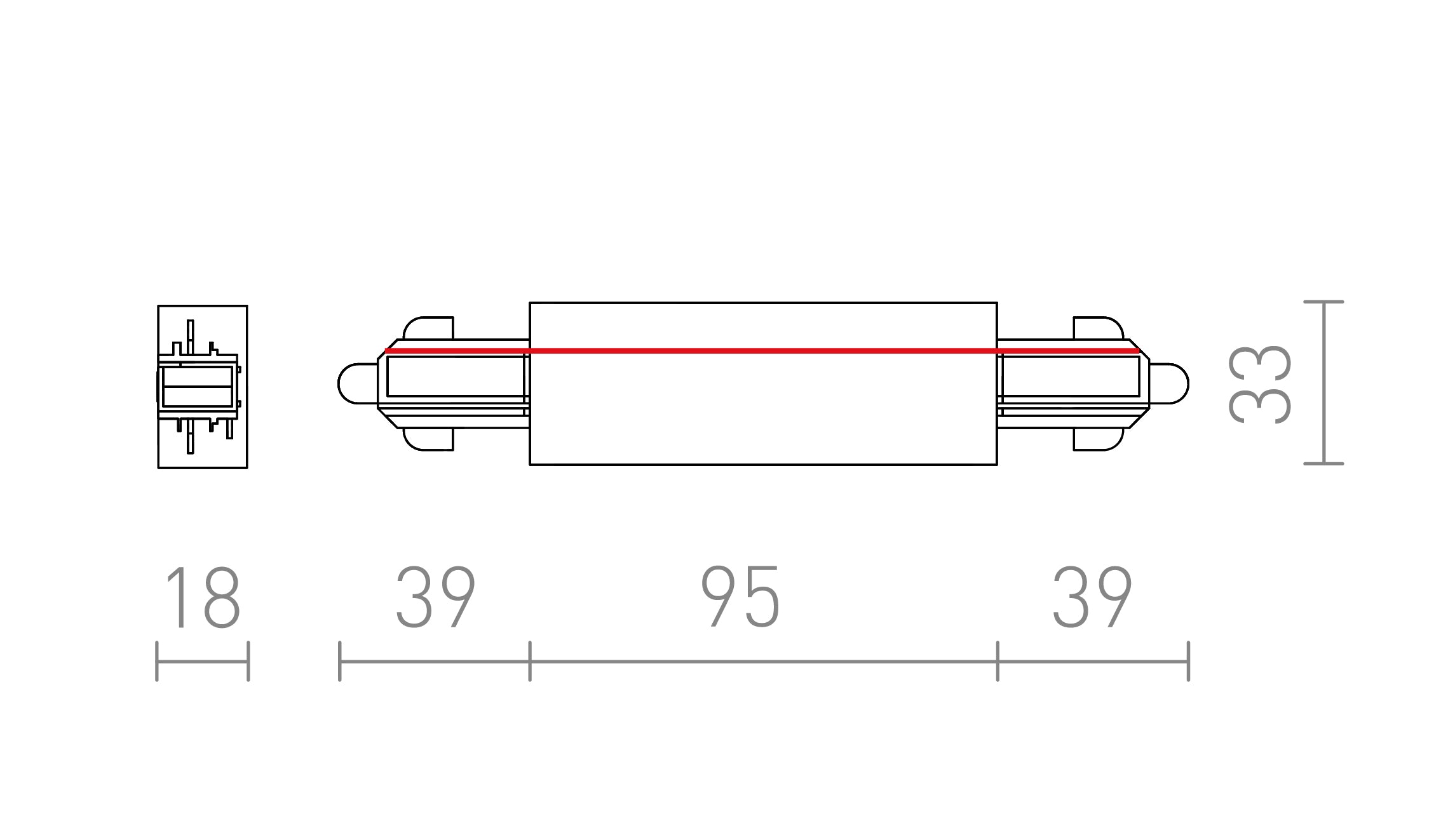 PRIAMY SPOJ S NÁPÁJANÍM NA 1-OKRUH. LIŠTU - Product sketch