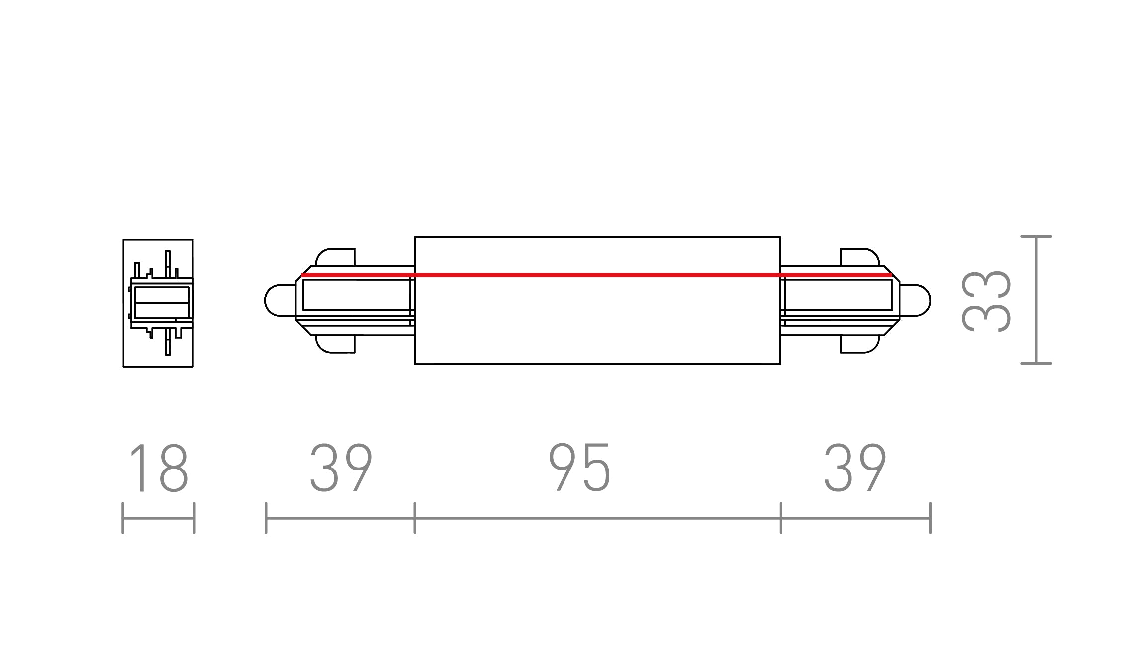 PRIAMY SPOJ S NÁPÁJANÍM NA 1-OKRUH. LIŠTU - Product sketch