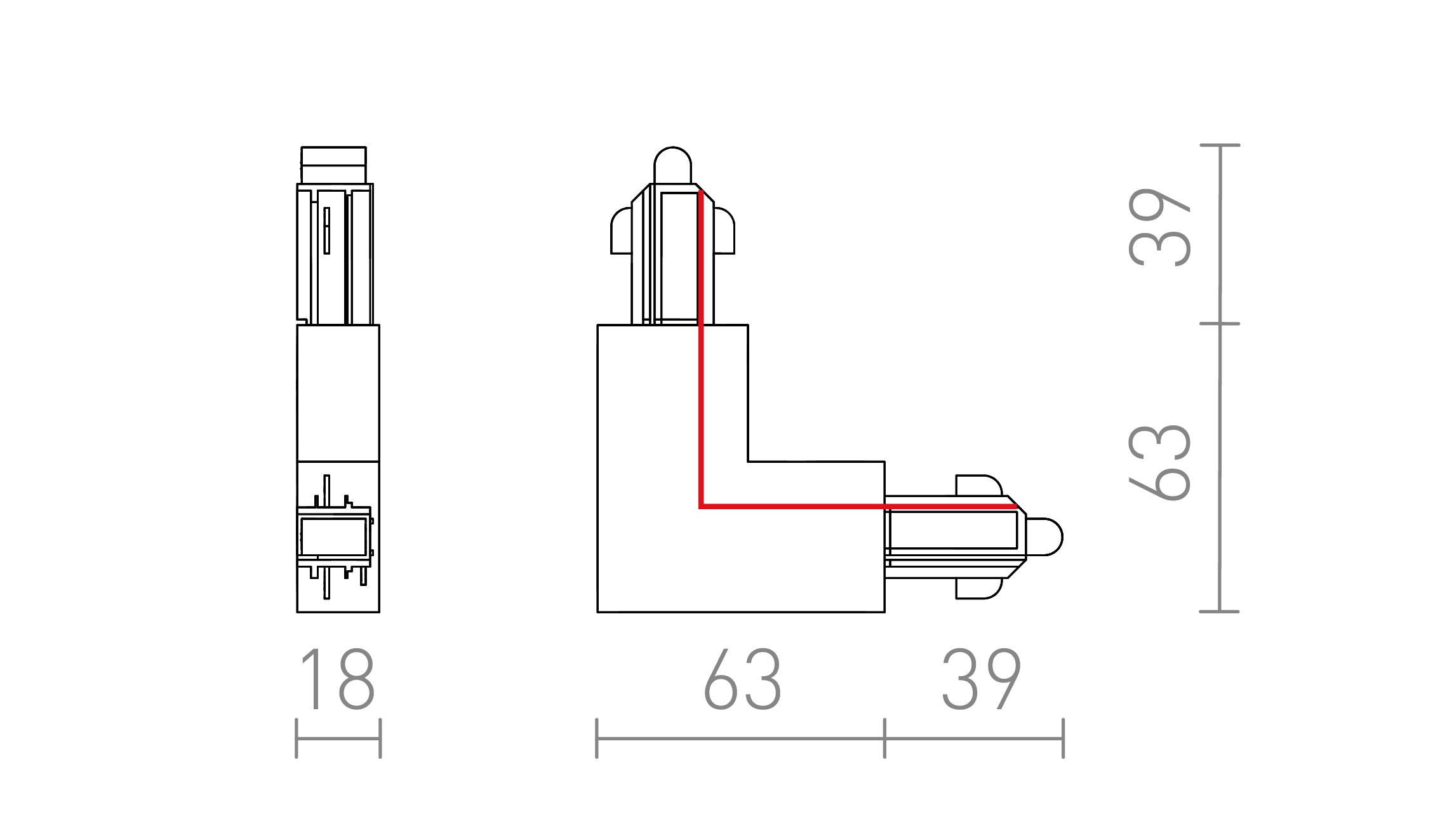 L SPOJ NA 1-OKRUH. LIŠTU VONKAJŠÍ - Product sketch