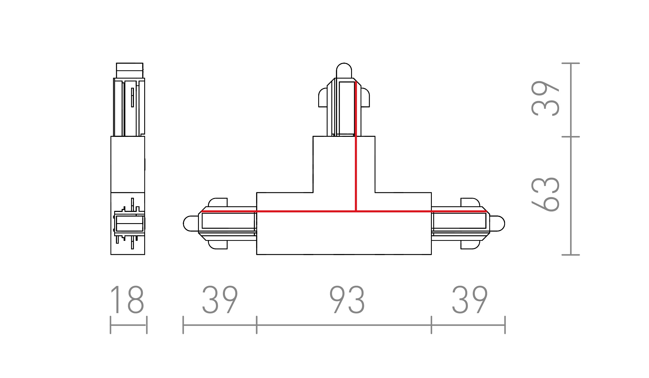 T SPOJ NA 1-OKRUH. LIŠTU ĽAVÝ - Product sketch