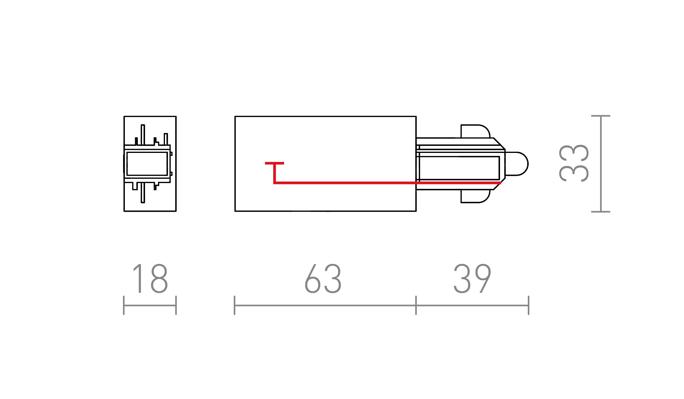 NAPÁJACÍ SPOJ NA 1-OKRUH. LIŠTU ĽAVÝ - Product sketch