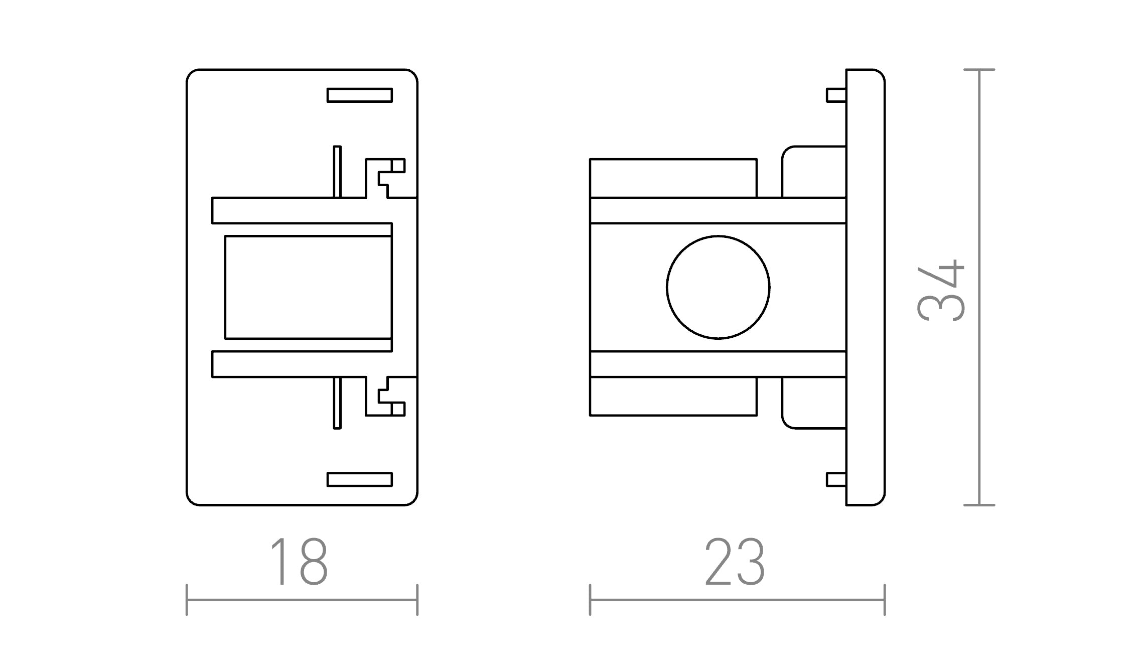 KONCOVÝ KRYT NA 1-OKRUHOVÚ LIŠTU - Product sketch