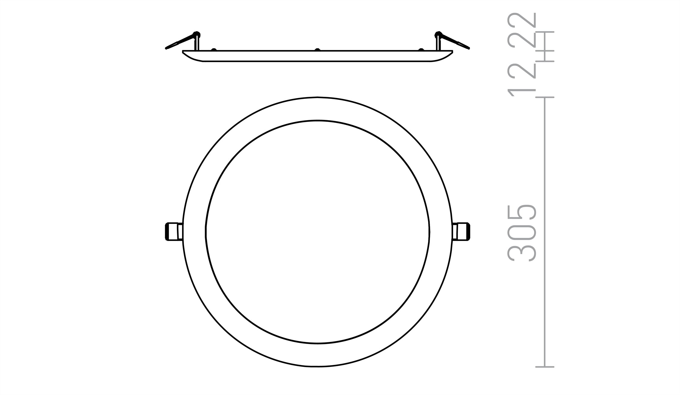 DADA 30 zápustná lampa - Product sketch