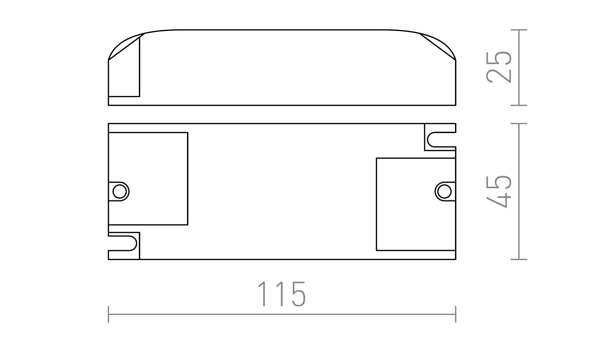 DRIVER 350 mA 3-8 W - Product sketch