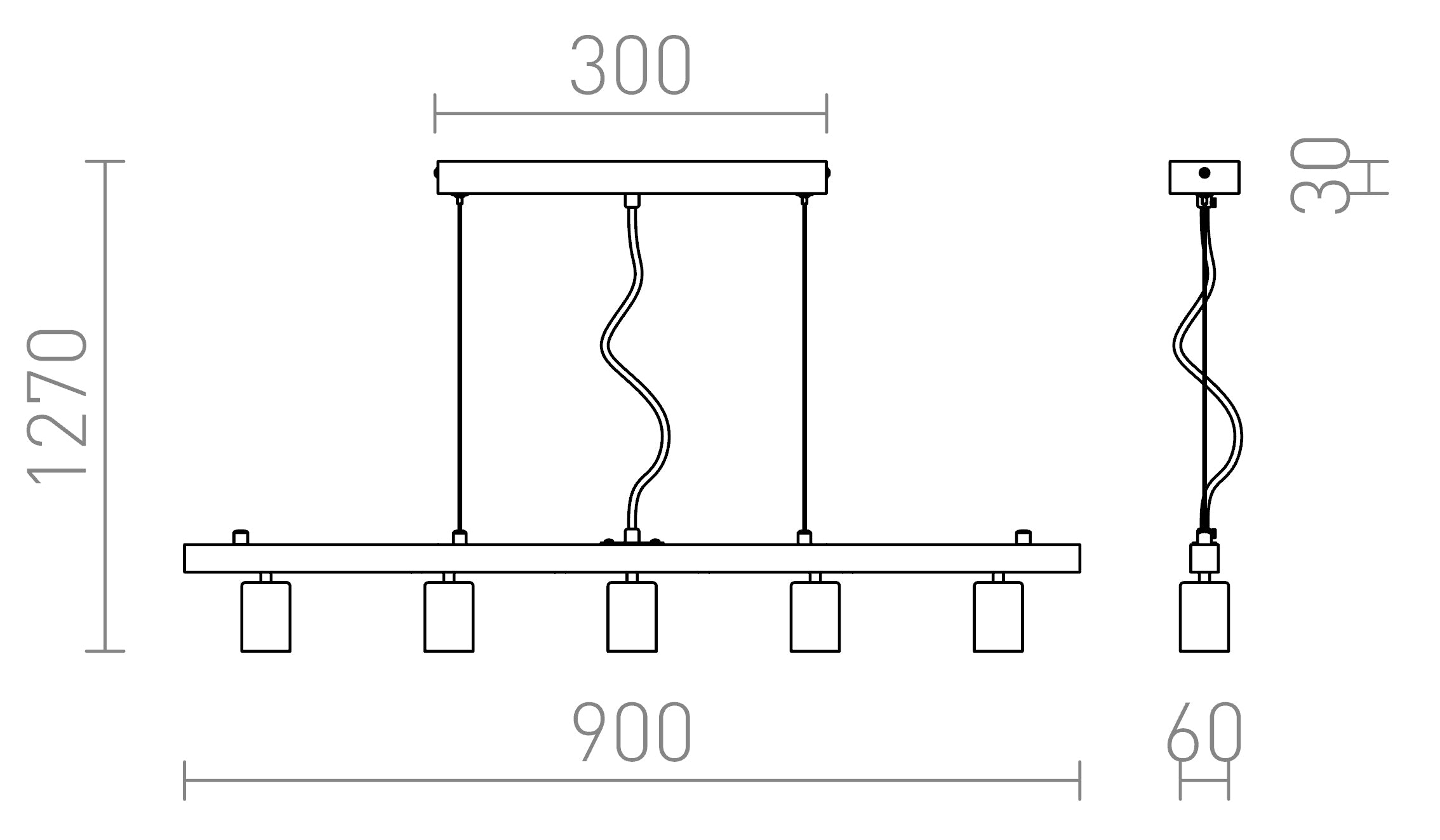 RALLONG V ZÁVESNÁ - Product sketch