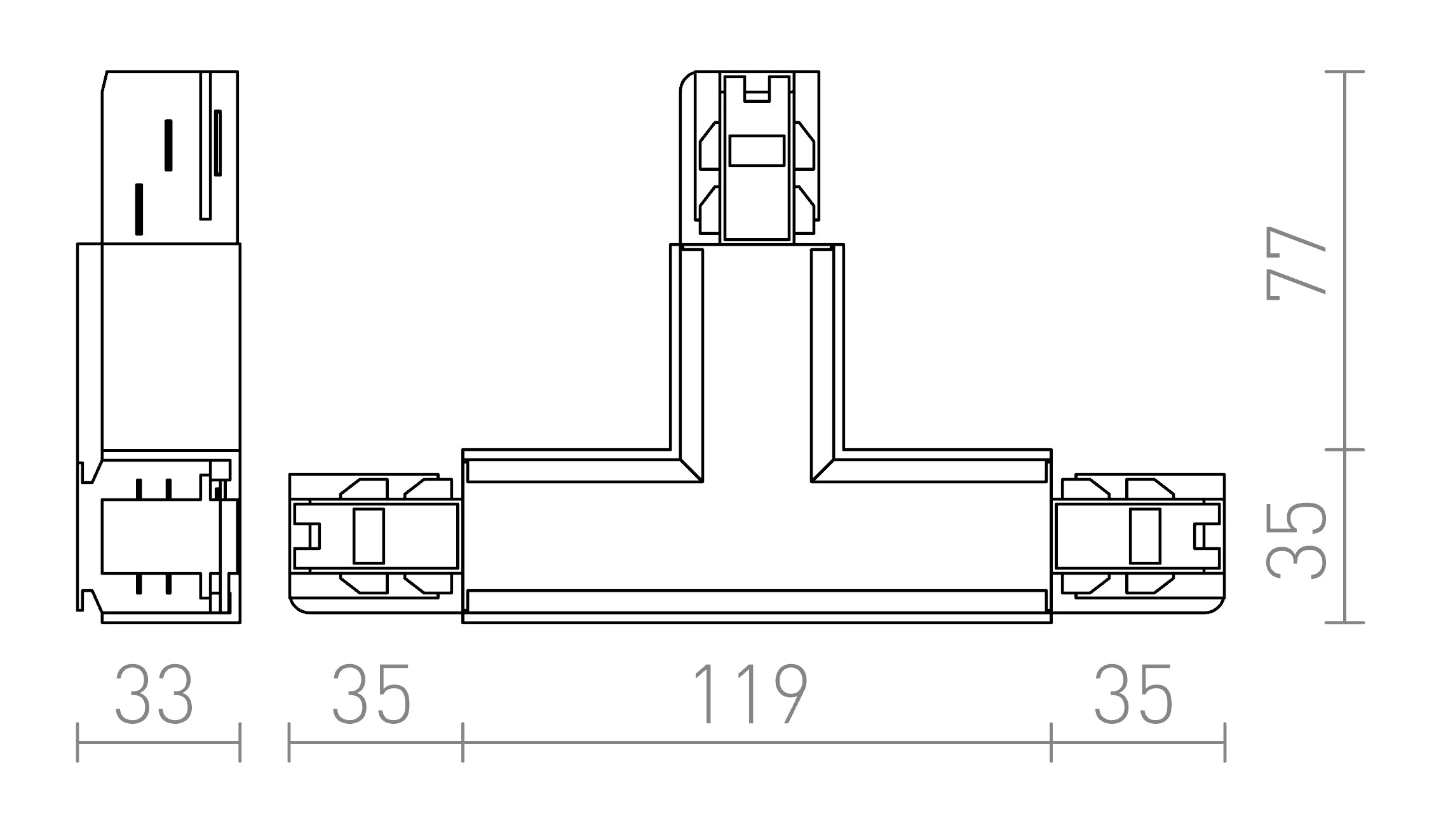EUTRAC T SPOJ PRAVÝ - Product sketch