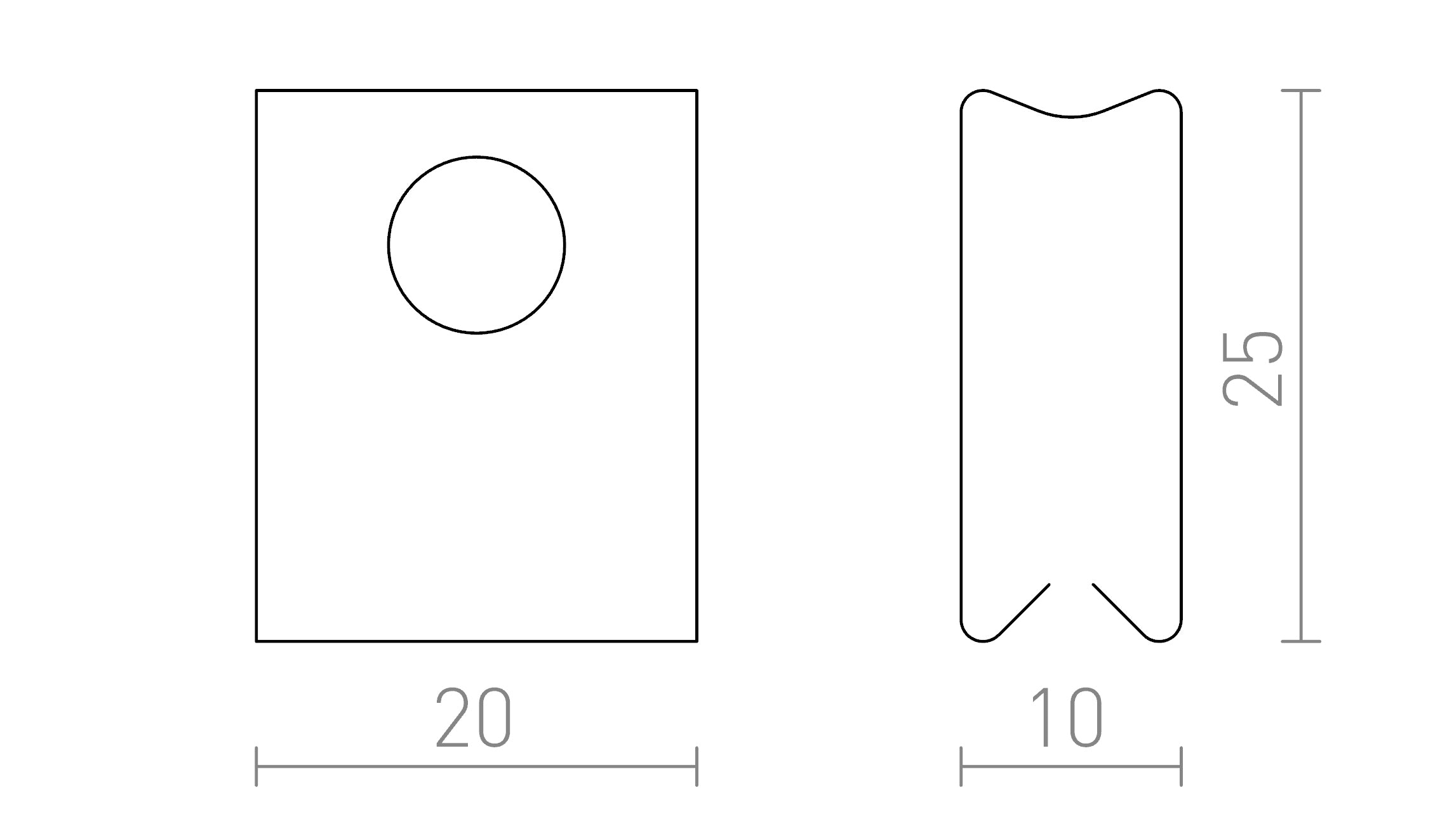 EUTRAC PRUŽINOVÝ DRŽIAK NA ZÁPUSTNÚ LIŠTU - Product sketch
