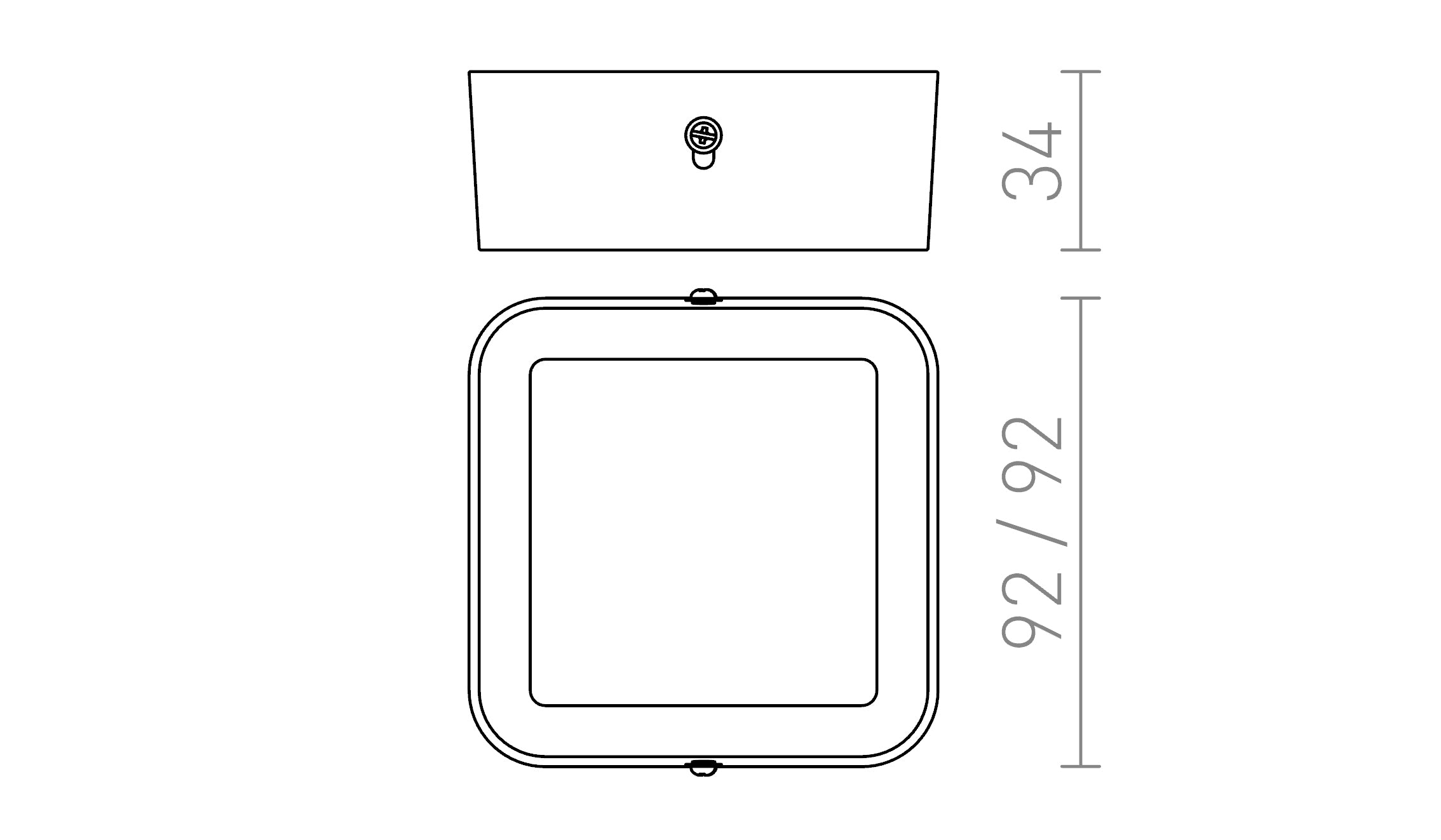 HUE SQ 9 DIMM STROPNÁ - Product sketch