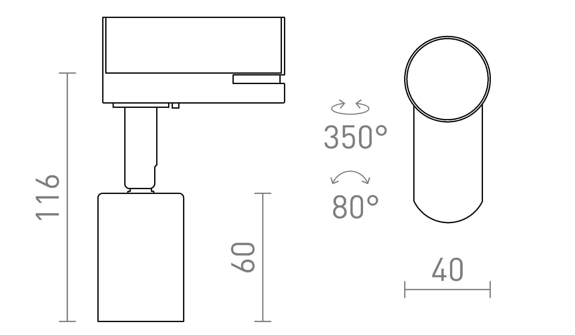 FAX E27 NA TROJOKRUH. LIŠTU - Product sketch