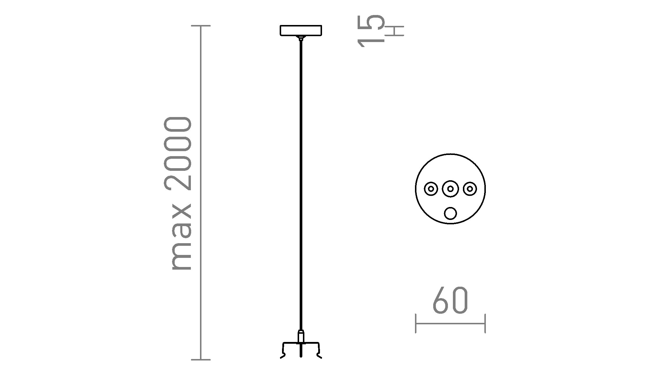 TRIDENT NA ZÁVESNÚ SÚPRAVU - Product sketch