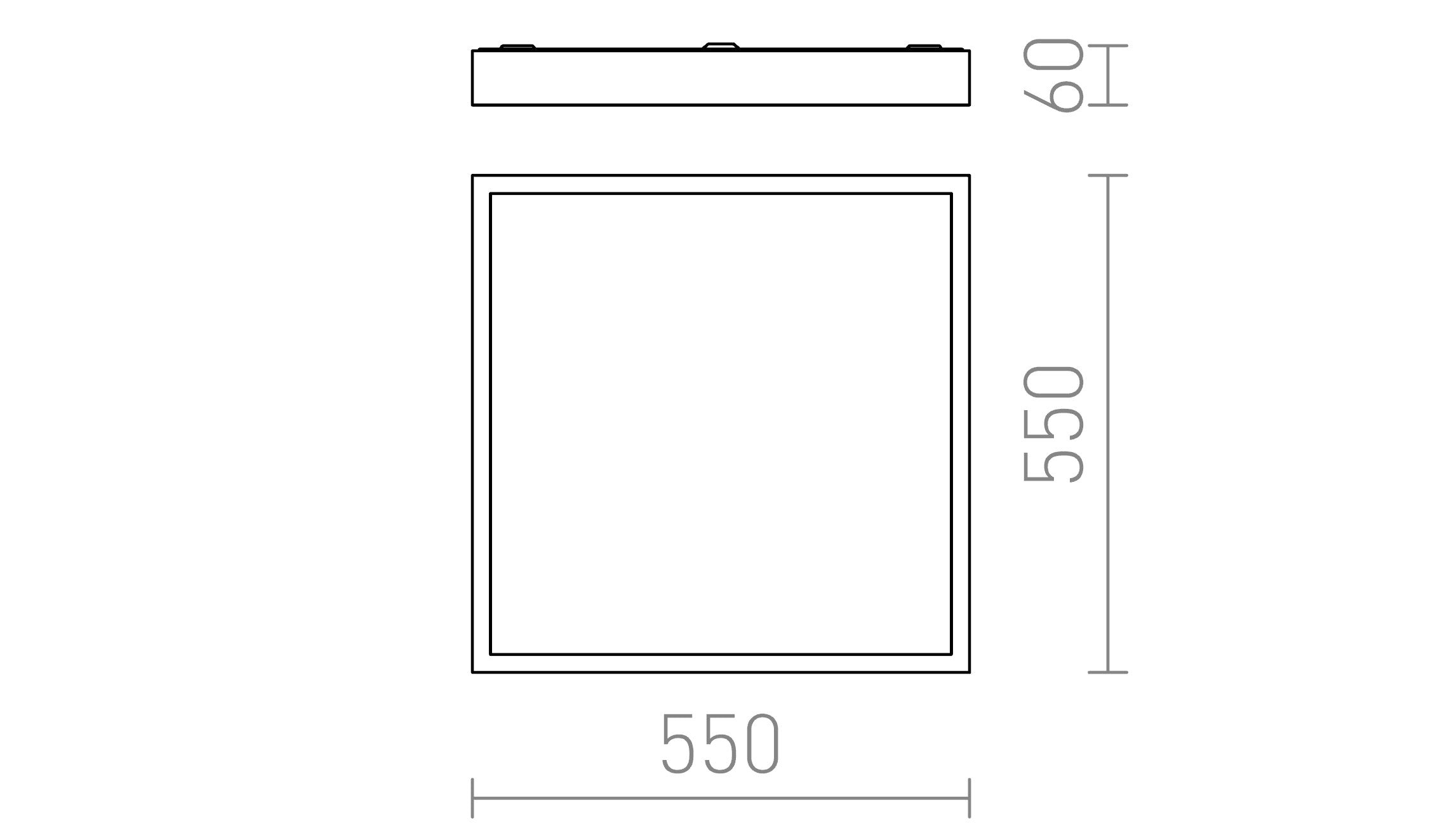 STRUCTURAL LED PRISADENÁ 55X55 - Product sketch