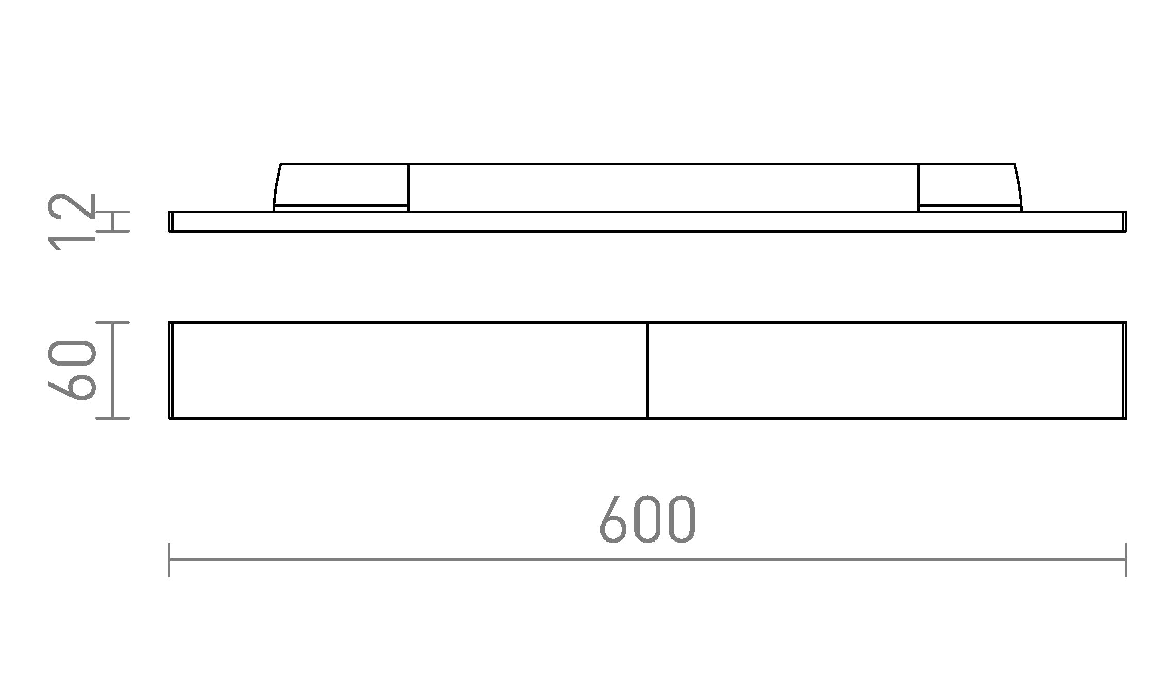 FLATLINE 60 NA TROJOKR. LIŠTU - Product sketch