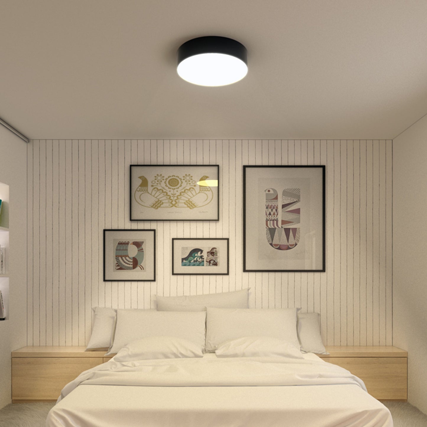 RENDL surface mounted lamp COIMBRA ceiling black 230V LED 24W 3000K R12526 10