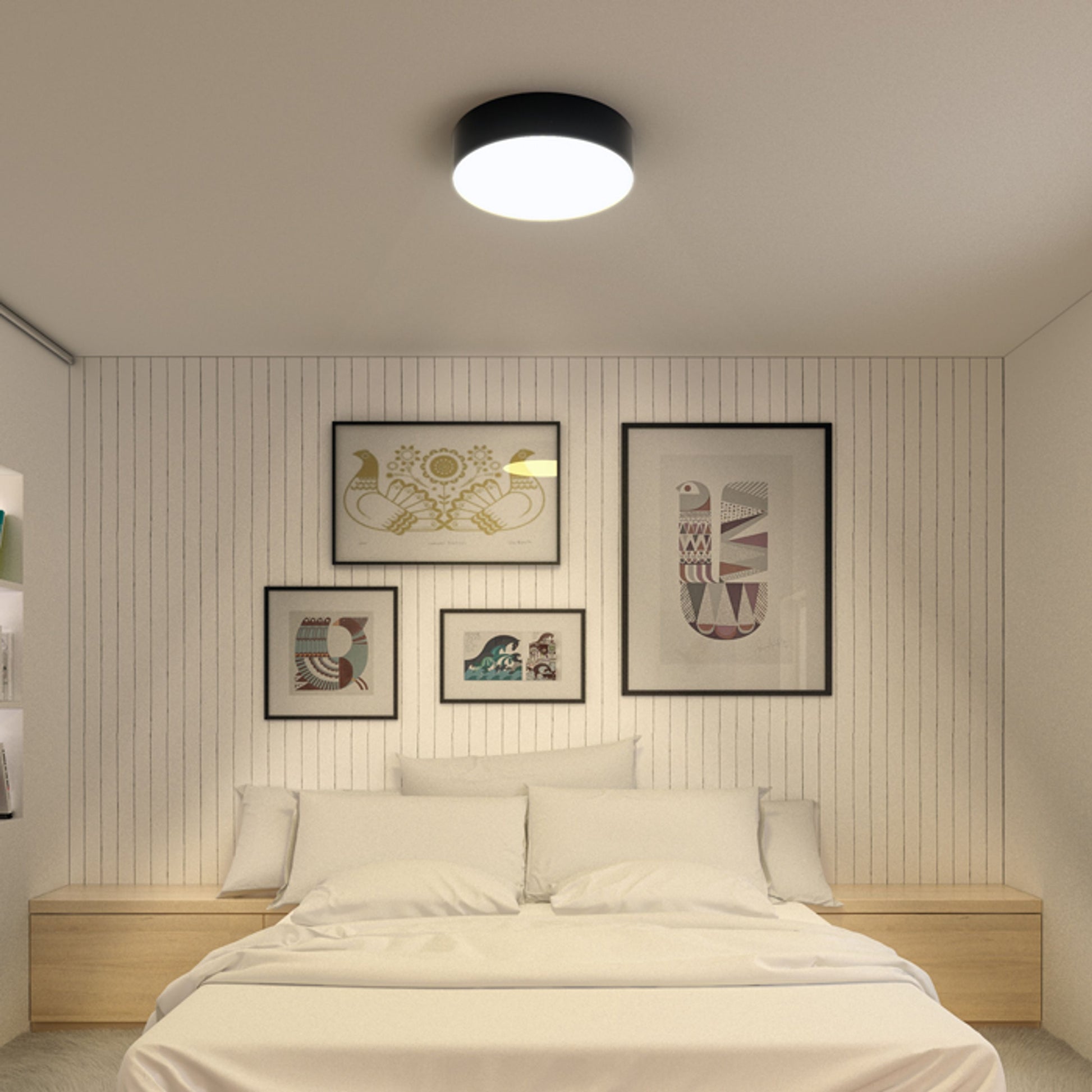 RENDL surface mounted lamp COIMBRA ceiling black 230V LED 24W 3000K R12526 10