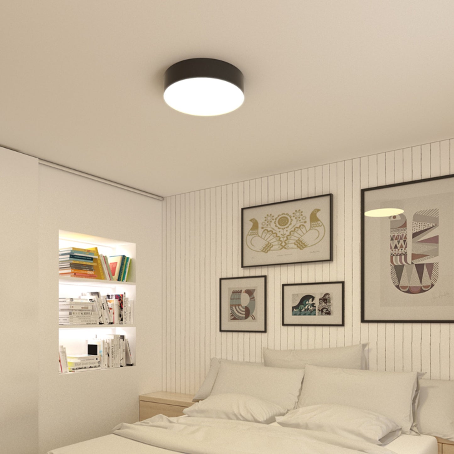 RENDL surface mounted lamp COIMBRA ceiling black 230V LED 24W 3000K R12526 2