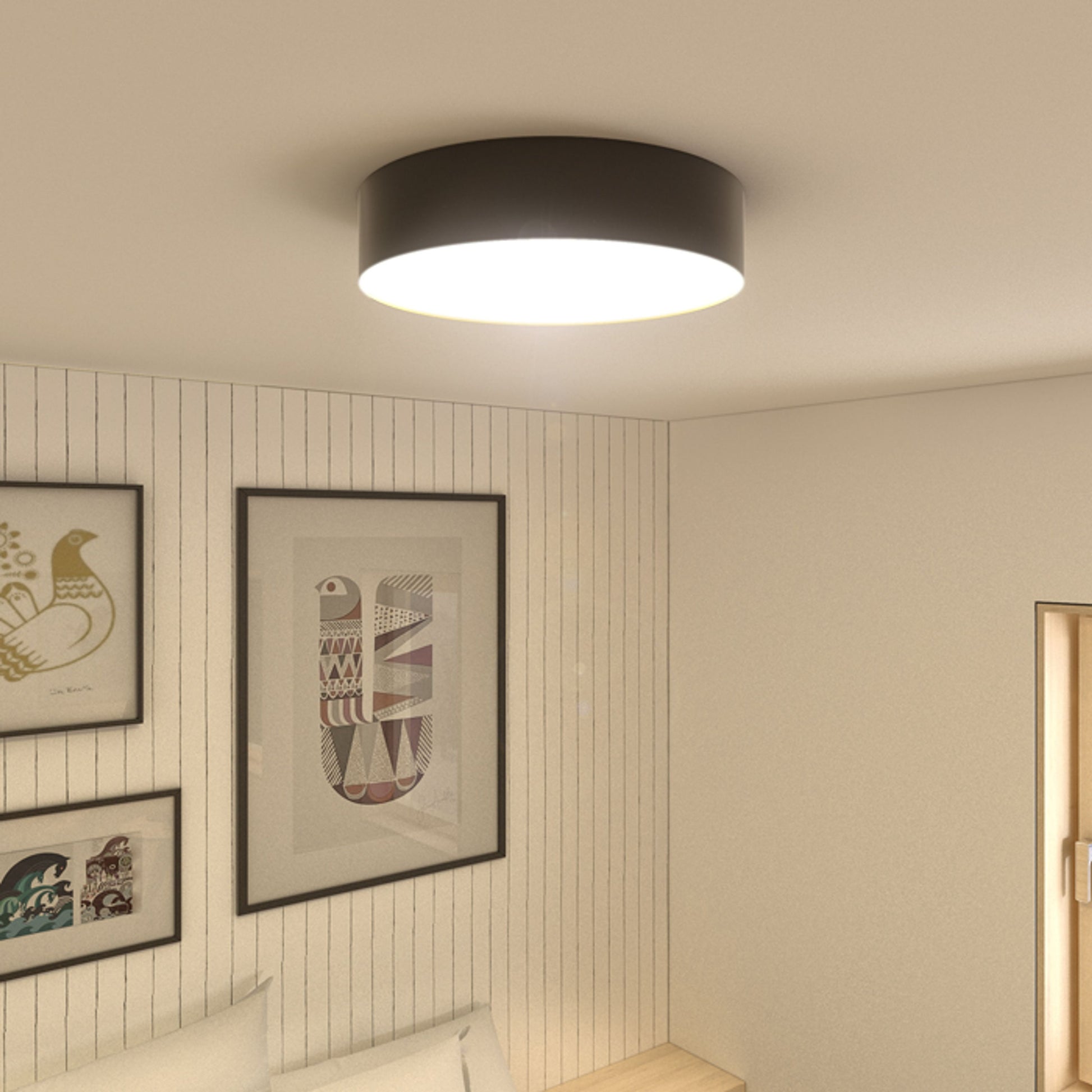 RENDL surface mounted lamp COIMBRA ceiling black 230V LED 24W 3000K R12526 3