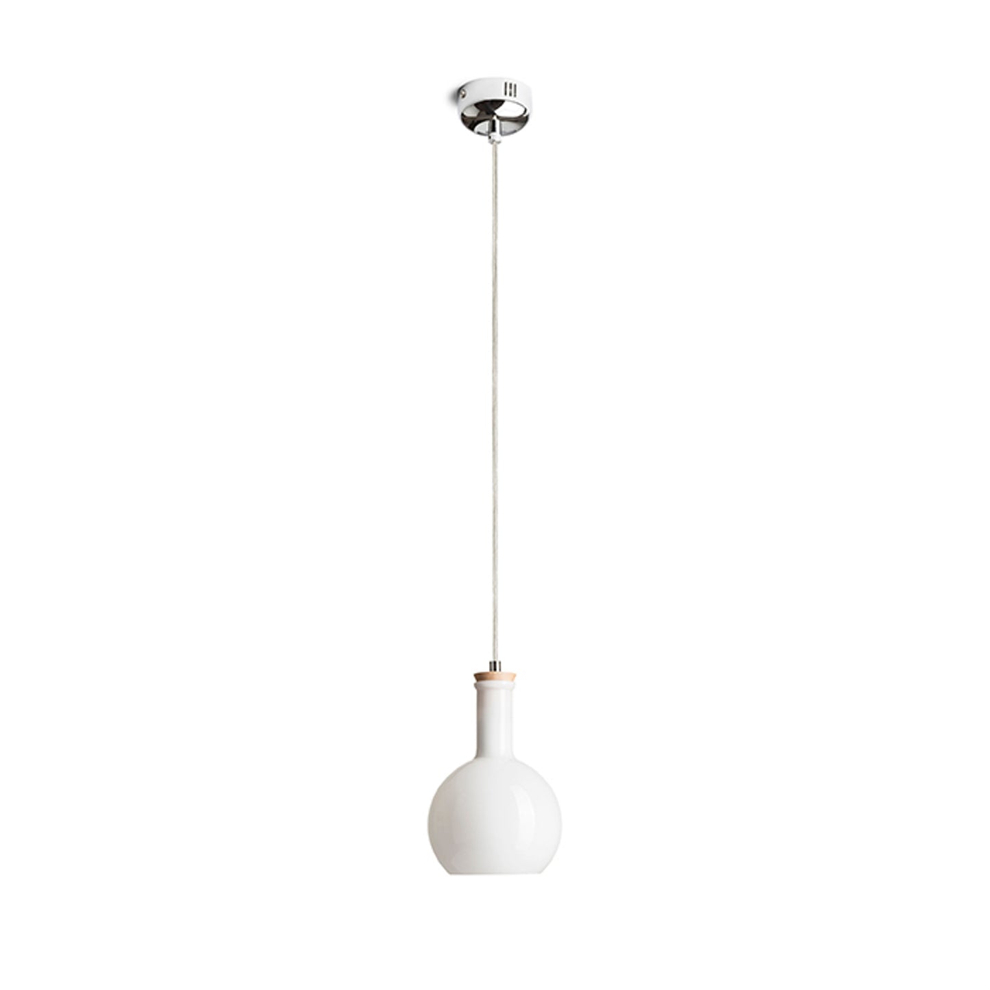 RENDL pendant lamp PULIRE RD pendant  opal-colored glass/wood/chrome 230V LED E14 6W R12664 7