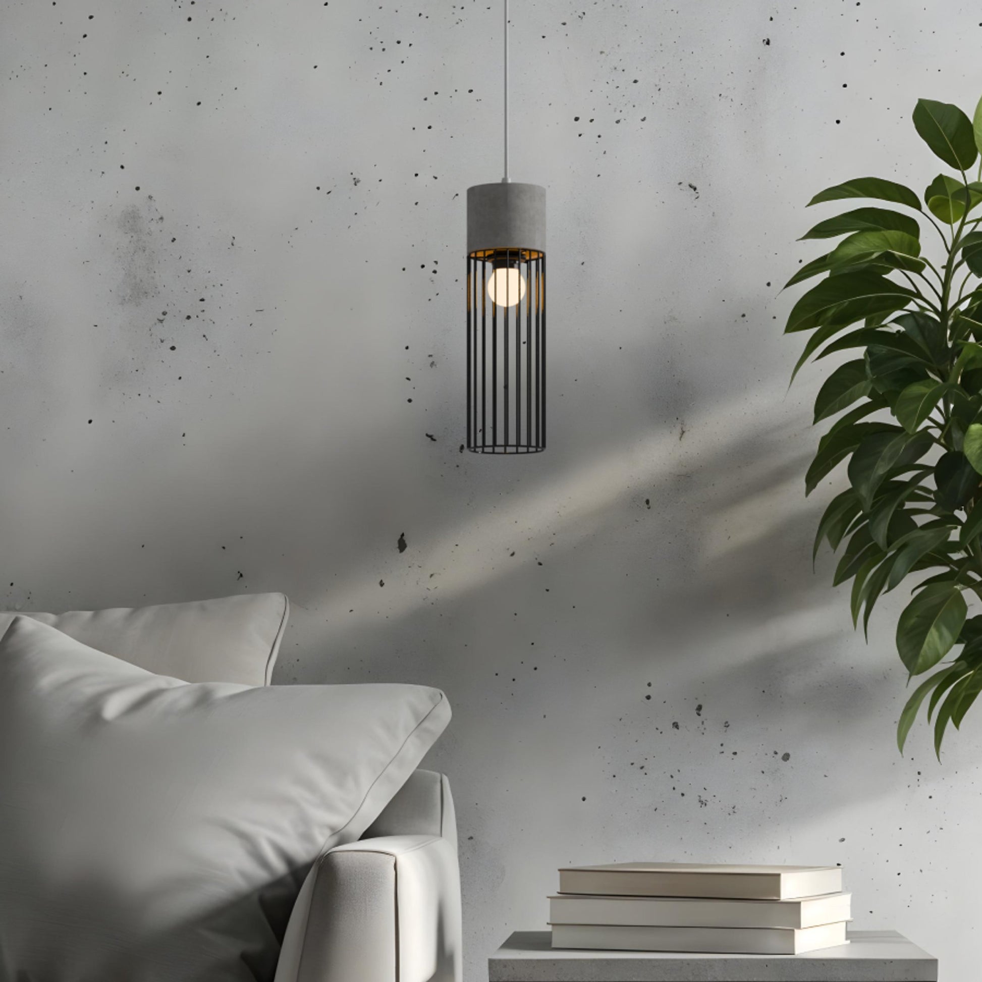 RENDL pendant lamp BURTON pendant  concrete 230V LED E27 11W R12931 2
