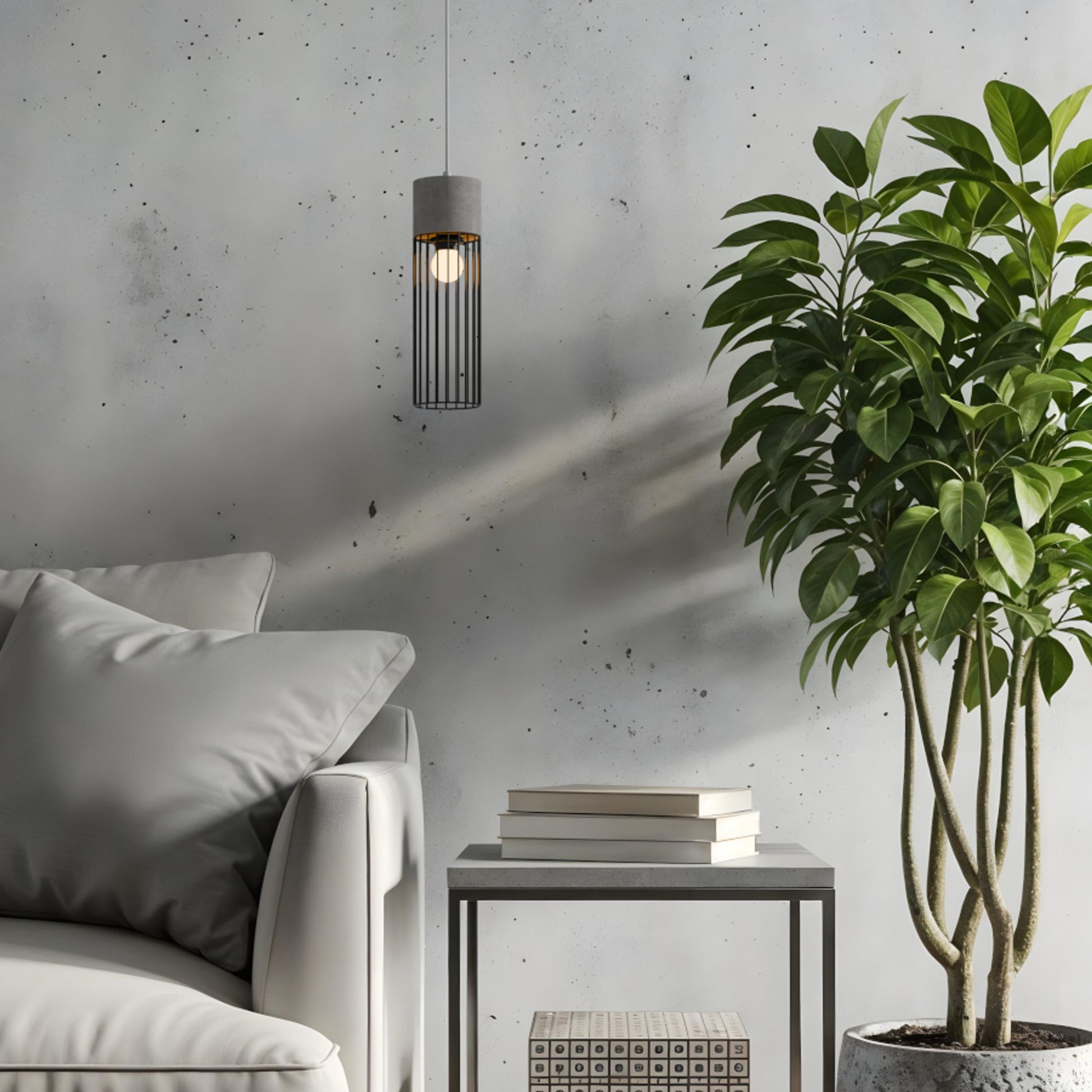 RENDL pendant lamp BURTON pendant  concrete 230V LED E27 11W R12931 6