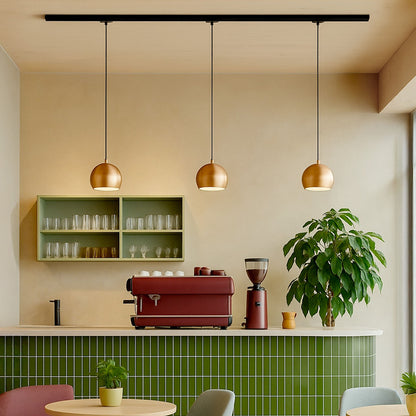 RENDL 3-circuit track system AGNETA for 3-circuit tracks pendant  brushed copper 230V LED E27 11W R13977 3