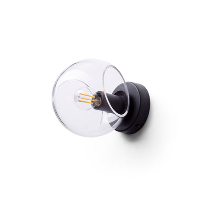 RENDL wall lamp SOLARIS surface mounted clear glass/black 230V LED E14 7W R13994 8
