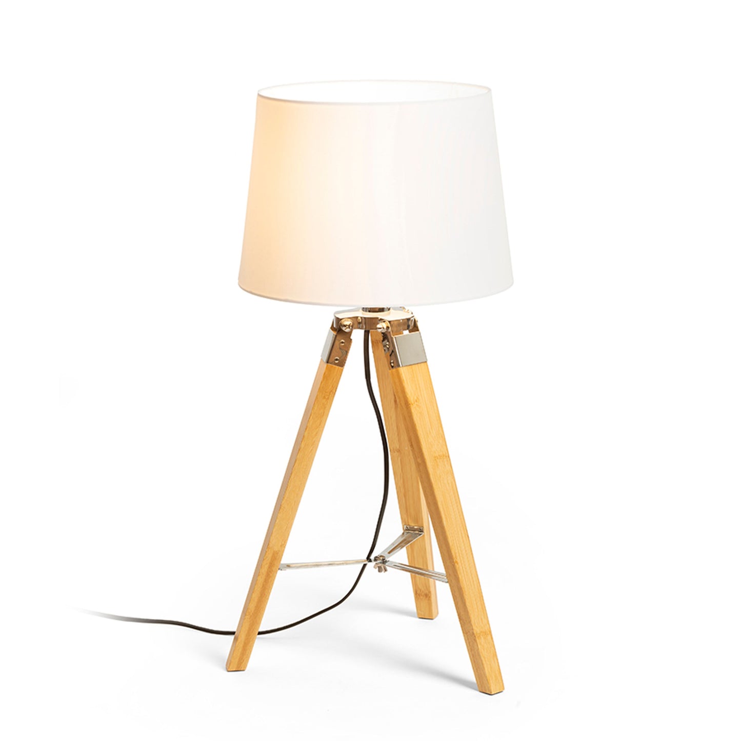 RENDL table lamp ALVIS/AMBITUS 30 table  Polycotton white/bamboo 230V LED E27 15W R14041 2